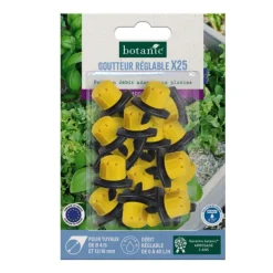 25 goutteurs réglables pour tuyau Ø 4/6 mm et 13/16 mm botanic® - Arrosage goutte à goutte