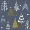 20 serviettes 3 plis Fun trees Blue - 33 x 33 cm