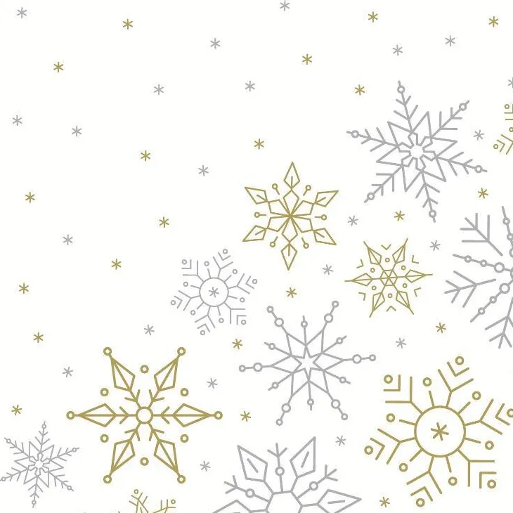 20 serviettes 3 plis Glistering snow - 33 x 33 cm