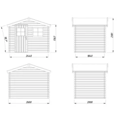 Abri de jardin naturel White Wood Rimini - 4.3 m² / 19 mm