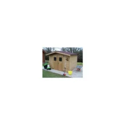 Abri en madriers de bois d’Épicéa thermo-chauffé livré Foresta Bois Habrita - 11,97 m²