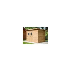 Abri en panneaux de bois d'épicéa thermo-chauffé 19 mm livré Foresta Bois Habrita - 6,78 m²