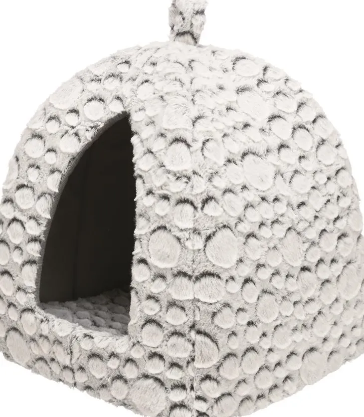 Abri pour petit chien ou chat en peluche coloris gris Trixie Mila - 32 x 42 x 32 cm