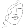 Affiche illustration noir et blanc Aquarupella Visage - 30 x 40 cm