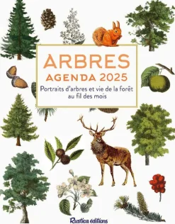 Agenda "Arbres 2025, Portraits d’arbres et vie de la forêt au fil des mois" aux Éditions Rustica
