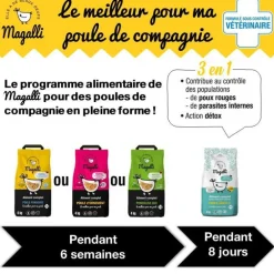 Aliment complet beau plumage pour volaille en sac jaune de 4 kg