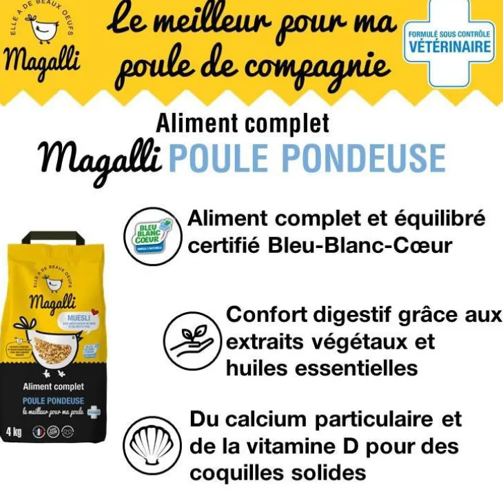 Aliment complet pour poule pondeuse en sac jaune de 8 kg
