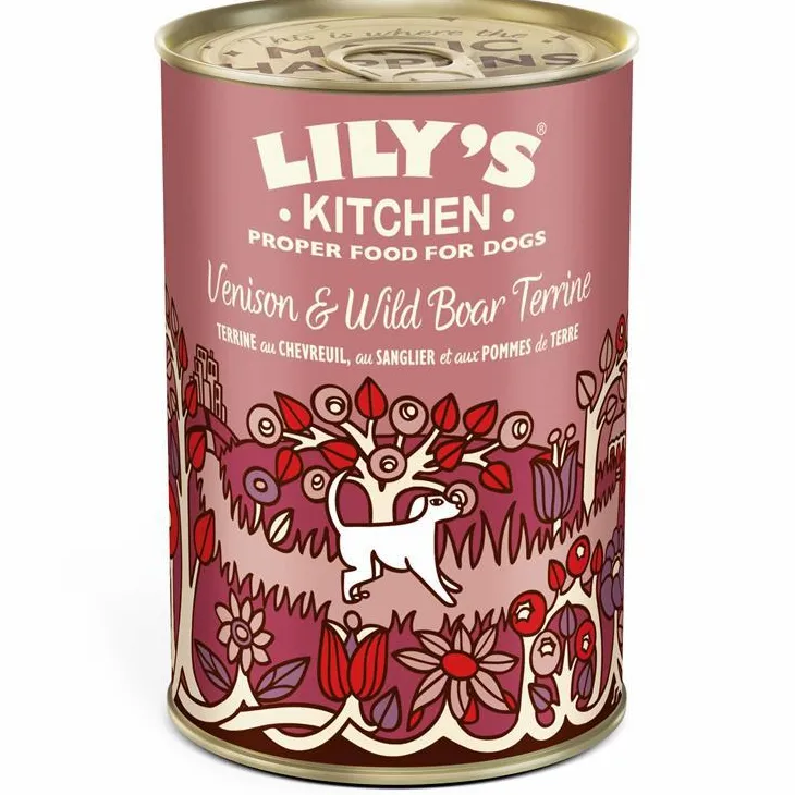 Aliment humide pour chien au chevreuil, sanglier goût butternut Lily’s Kitchen - 400 g