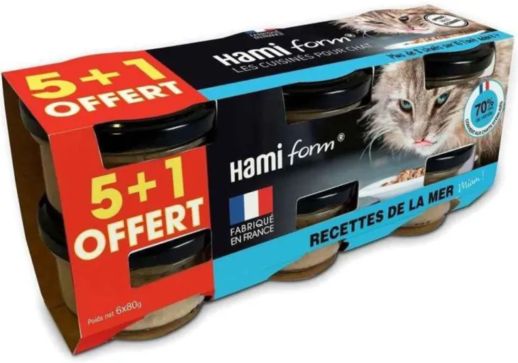 Aliment pour chat x 6 Hamiform Recettes de la mer – 6 x 80 g