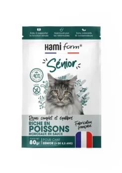 Alimentation complète pour chat senior de + 8,5 ans poisson HamiForm - pochon de 80 g