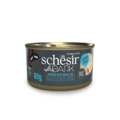 Alimentation humide pour chat pâtée poulet avec œuf de caille Schesir After Dark - boîte de 80 g