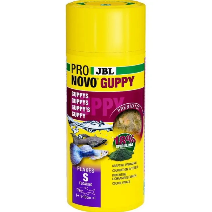 Alimentation pour guppys et poissons ovovivipares JBL Pronovo flocons – 250 ml