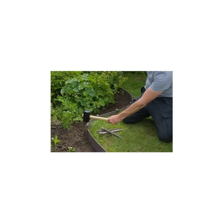 Ancres bordure de jardin x10 PP recyclé Taupe 1,9x1,8x26,7 cm