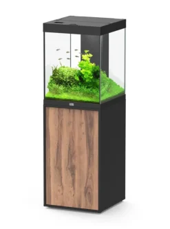 Aquarium avec meuble en bois coloris noir Aquatlantis Tower 163 - 49,9 x 50,1 x 65,4 cm