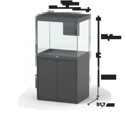 Aquarium tout équipé, Gris anthracite mat - AQUATLANTIS Volga 200 - 242L