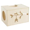 Arbre à chat coloris beige en bois mural cube arbre - 50 x 30 x 33 cm