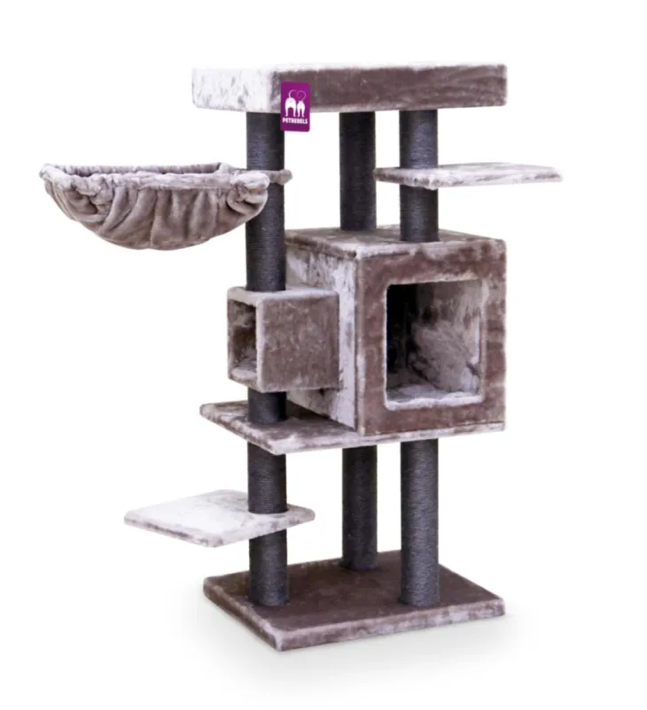 Arbre à chat coloris marron Petrebels Cleopatra 134 – 55 x 45 x 134 cm