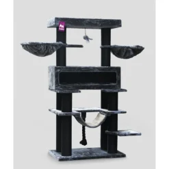 Arbre à chat coloris noir Petrebels Lookout 198 - 100 x 60 x 198 cm