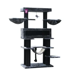 Arbre à chat coloris noir Petrebels Lookout 198 - 100 x 60 x 198 cm