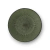Assiette à dessert en grès Hypnose coloris vert et noir - Ø 20,5 cm