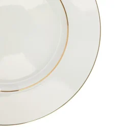 Assiette à dessert en porcelaine blanche et filet or Victoria - Ø 21 cm