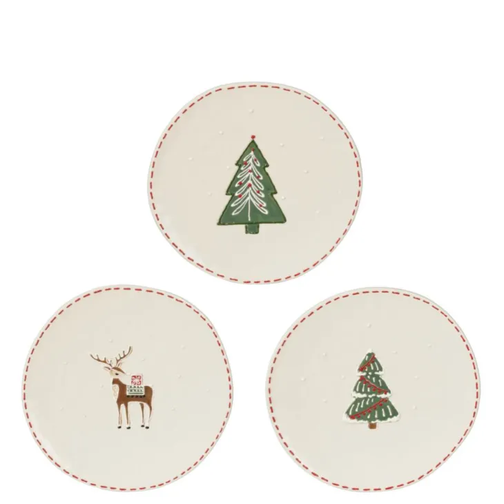 Assiette à dessert Fran coloris blanc en grès - Ø 20,5 cm