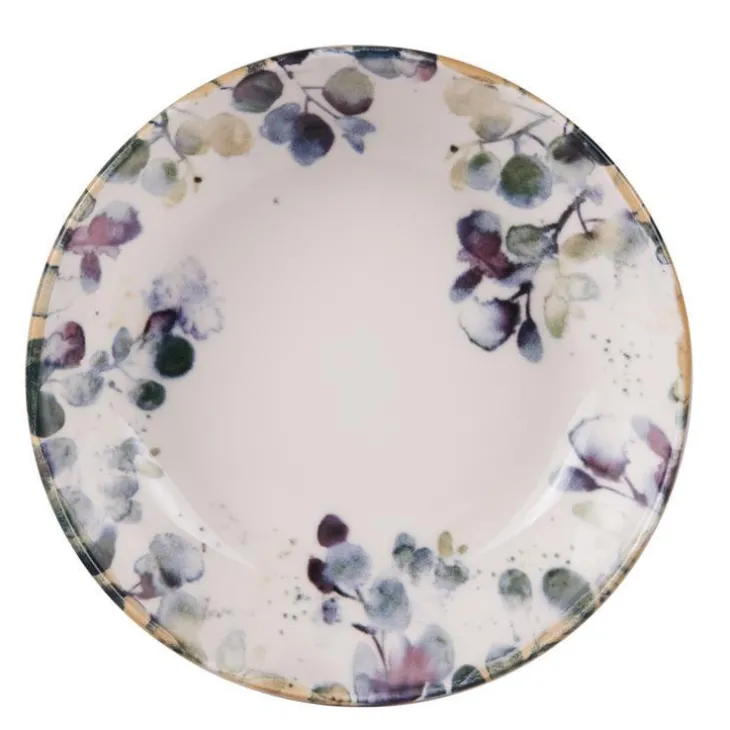 Assiette calotte Garden flora coloris multicolore en grès