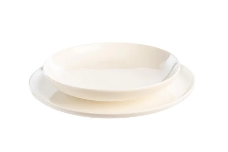 Assiette calotte Selena coloris blanc en porcelaine - Ø 21,5 cm