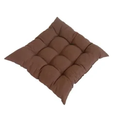 Assise de fauteuil matelassée marron Cap terre - 46 x 46 x 9 cm
