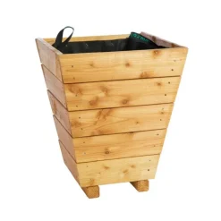 Bac pyramidal en mélèze certifié FSC® huilé Robin SARL - 55 x 30/45 cm