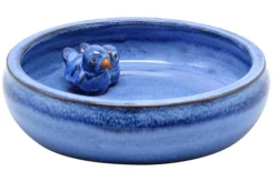 Baignoire pour oiseaux coloris bleu en céramique - Ø 28 cm