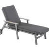 Bain de soleil Jasmin coloris gris en aluminium et bois - 189,5 x 83 x 54.5 cm