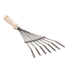 Balai à fleur à 7 dents en acier et bois de 38,5 cm