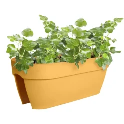 Balconnière en polypropylène jaune miel Elho Vibia Campana Flower Bridge - 59 x 26 x 22 cm