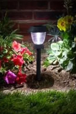Balise solaire Triton en métal noir et verre à LED 10 lumens