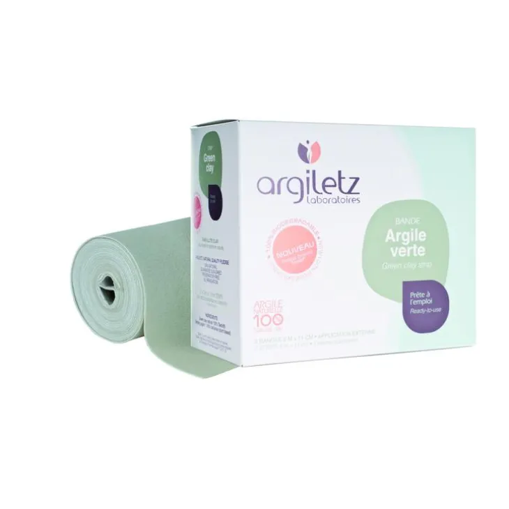 Bande d'argile verte naturelle en rouleau