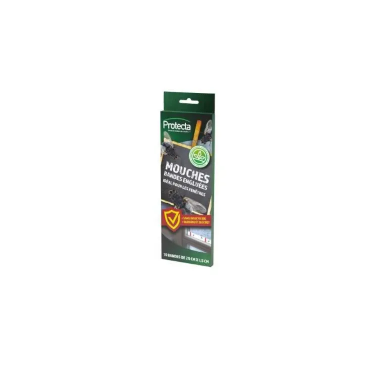 Bandes engluées anti-mouches pour fenêtres Protecta - Les 10 pièces