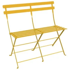 Banquette bistro 2 places coloris orange en acier Fermob - 88 x 29 cm