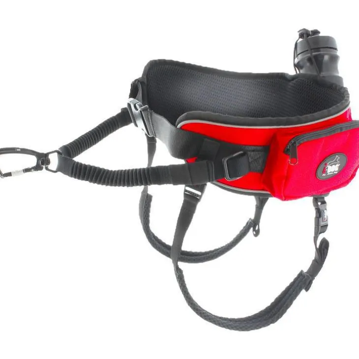 Baudrier canicross pour chien coloris rouge I-Dog Confort Trek - Taille unique
