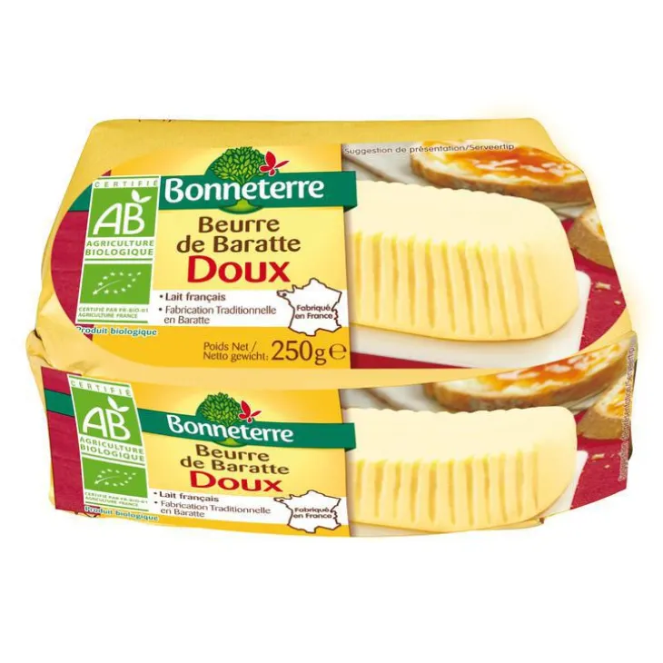 Beurre de baratte doux Bonneterre 250 g