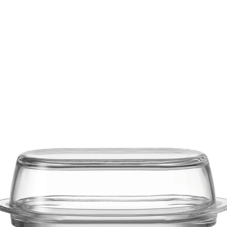 Beurrier en verre transparent Ciao - 21 x H 8 cm