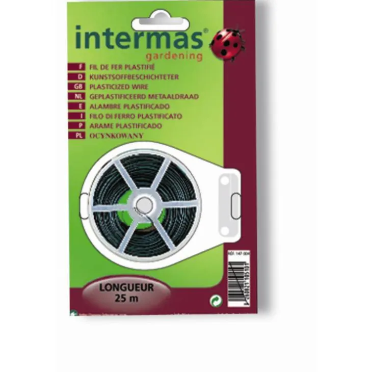 Bobine fil de fer plastifié coloris vert 25 m