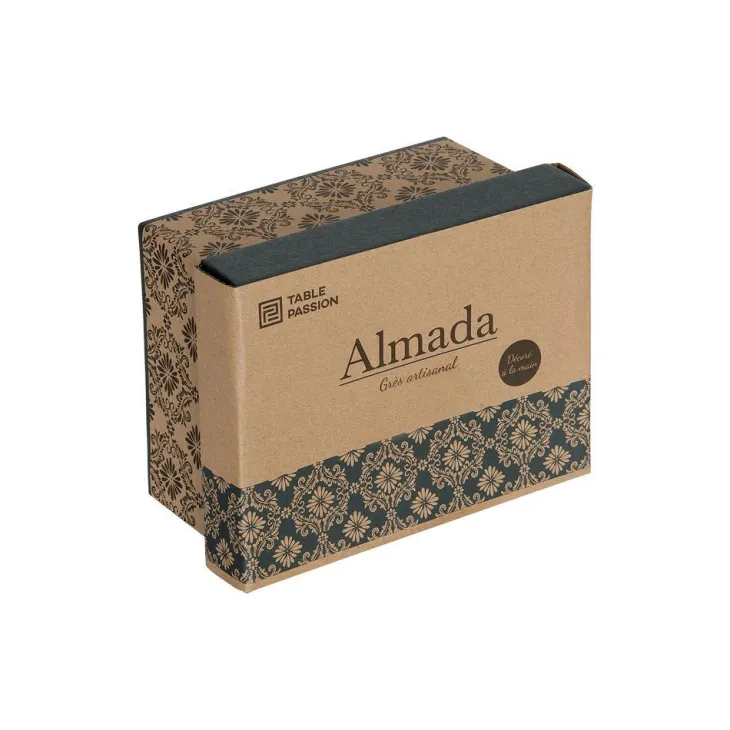 Bol en gré bleu peint à la main avec baguettes Almada - Ø 13 cm