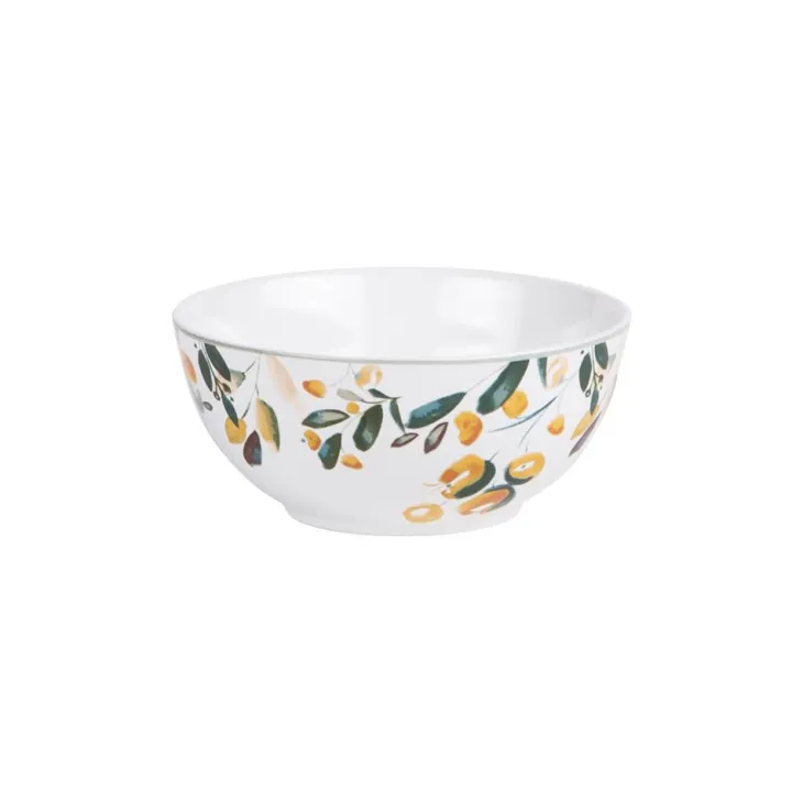Bol en grès multicolore motifs citrons jaunes Summer - Ø 15 cm