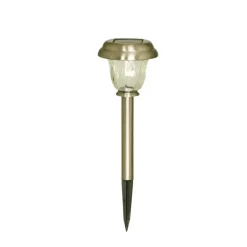 Borne solaire Pulzar grise à LED blanc chaud Ø 11,5 x H 38 cm