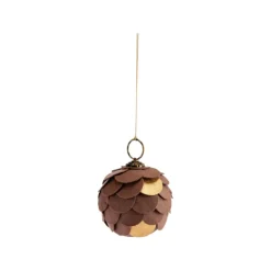 Boîte de 6 pommes de pin à suspendre en papier multicolore - 5 cm