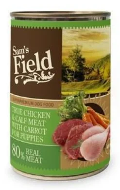 Boîte de pâtée pour chiot au poulet, veau et carottes Sam's Field - 400 g