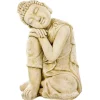 Bouddha penseur coloris noir en béton coulé - 33 x 33 x 58 cm