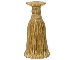 Bougeoir en polyrésine or - Ø 13 x H 26 cm
