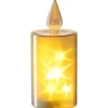 Bougie à LED coloris or décor étoiles Capanna - 21 cm